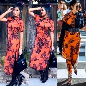 Zara Printed Silk SATYNOWA SUKIENKA Z NADRUKIEM Size S